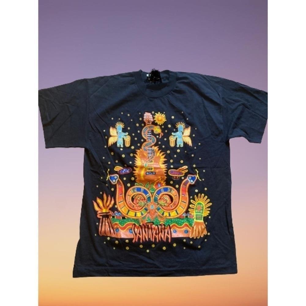 Retro 1995 Carlos Santana Guitar Tour Rock T-Shirt